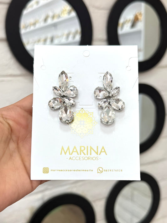 Aretes de pedrería platas