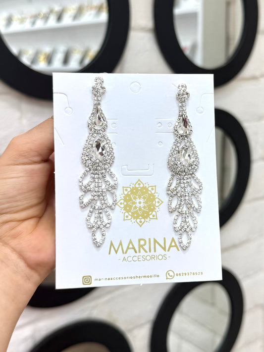 Aretes de pedrería platas