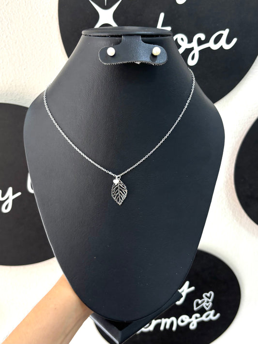 Collar hoja plata