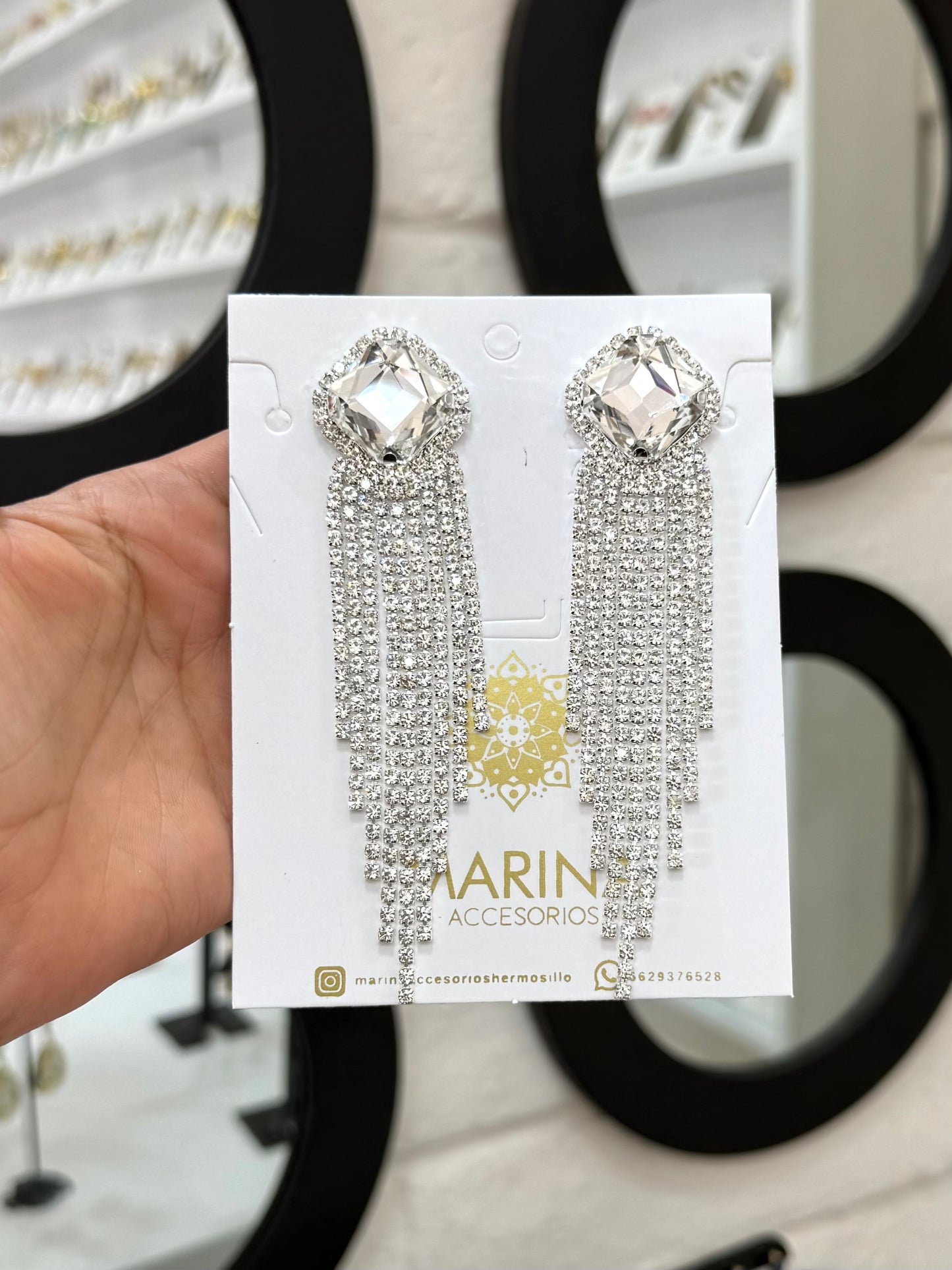 Aretes de pedrería platas