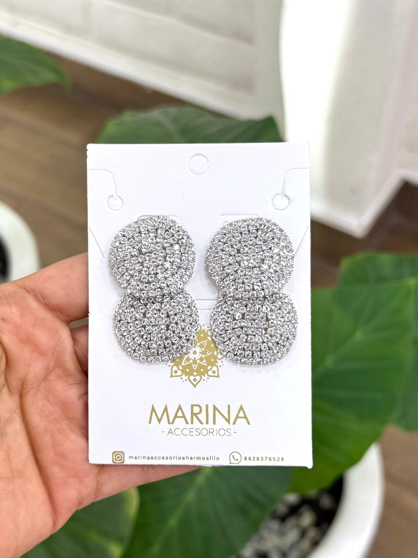 Aretes de pedrería platas