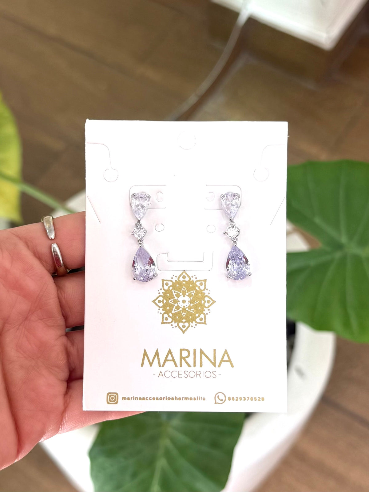 Aretes de pedrería platas