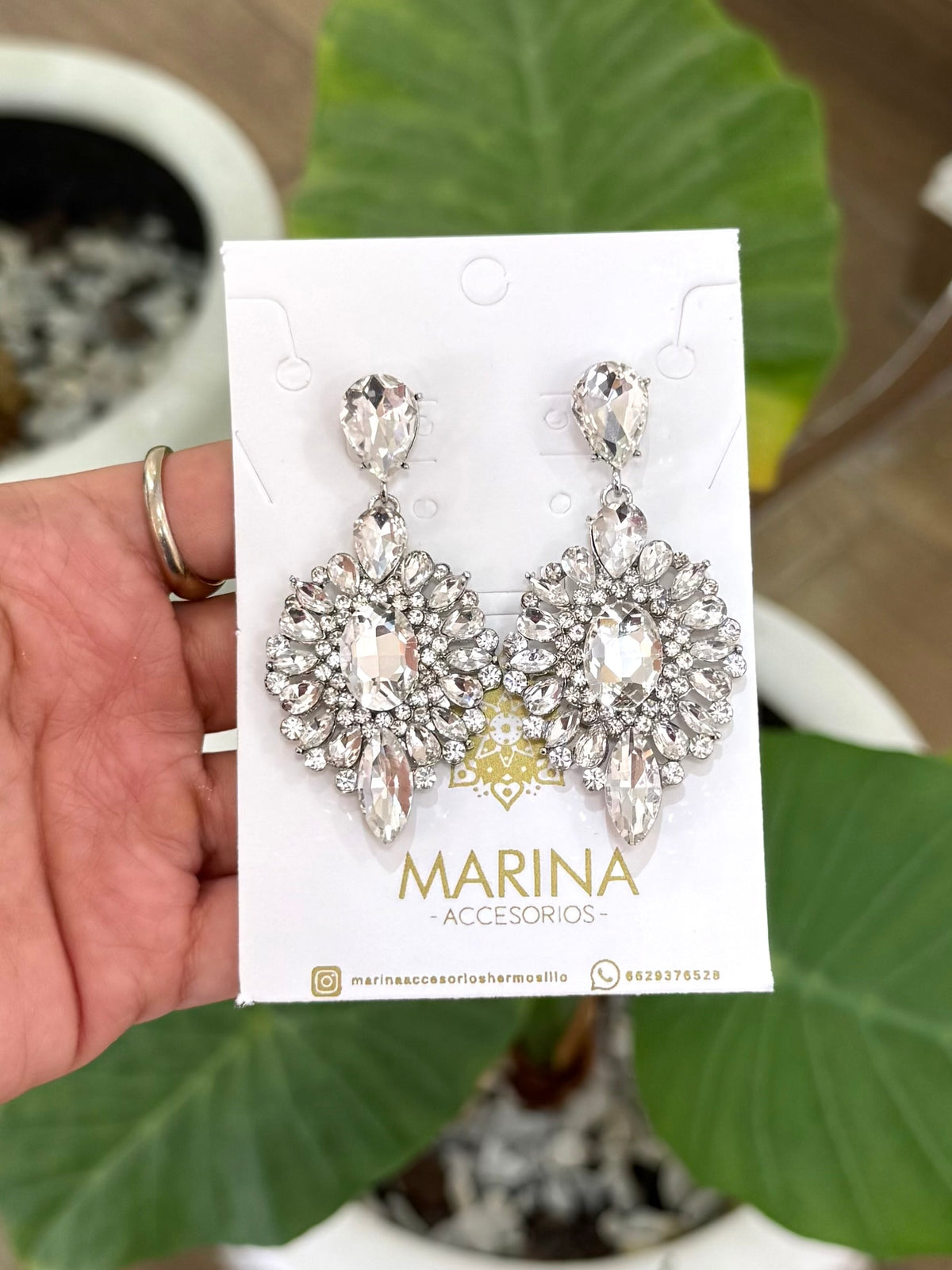 Aretes de pedrería platas