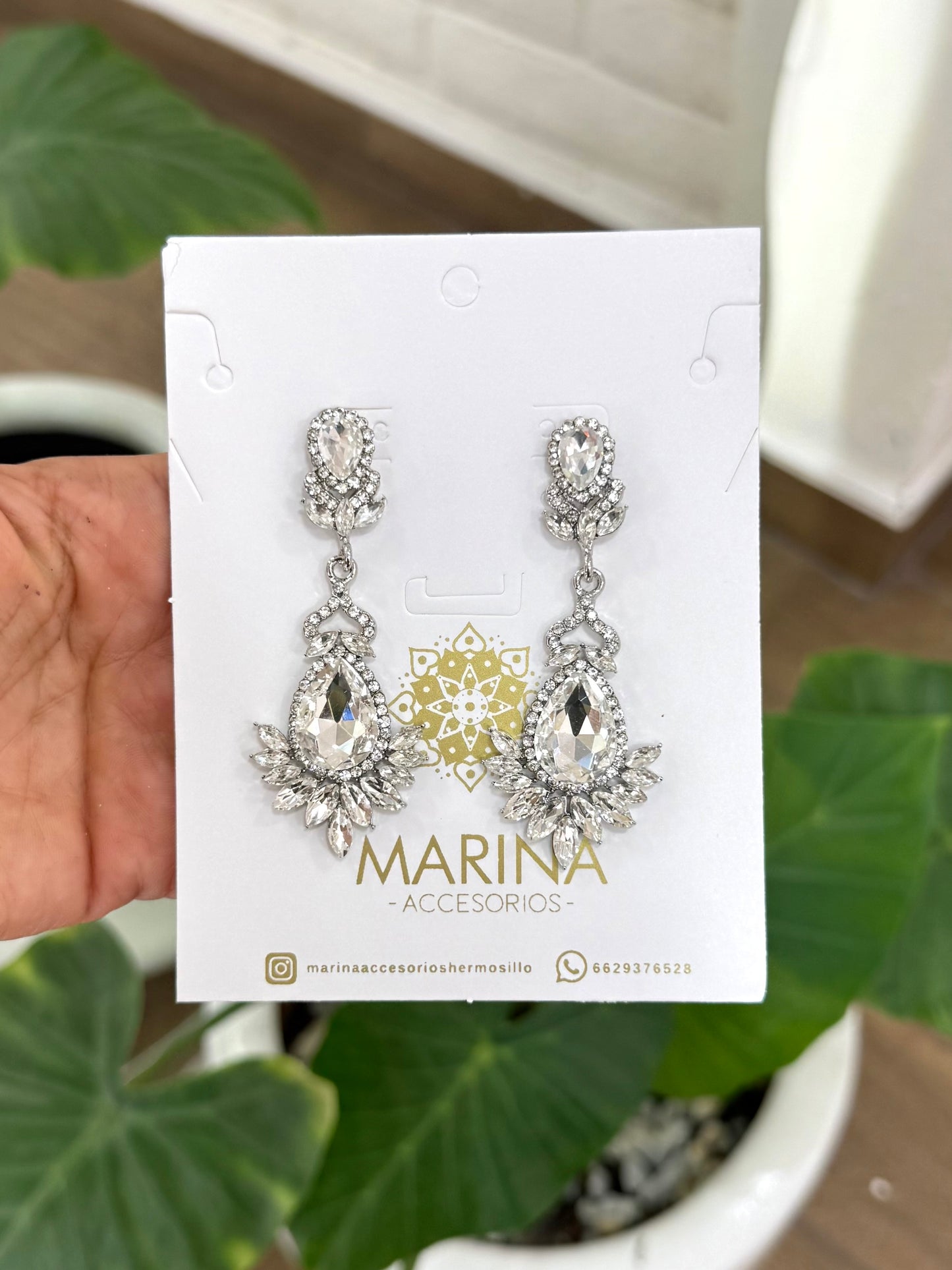 Aretes de pedrería platas