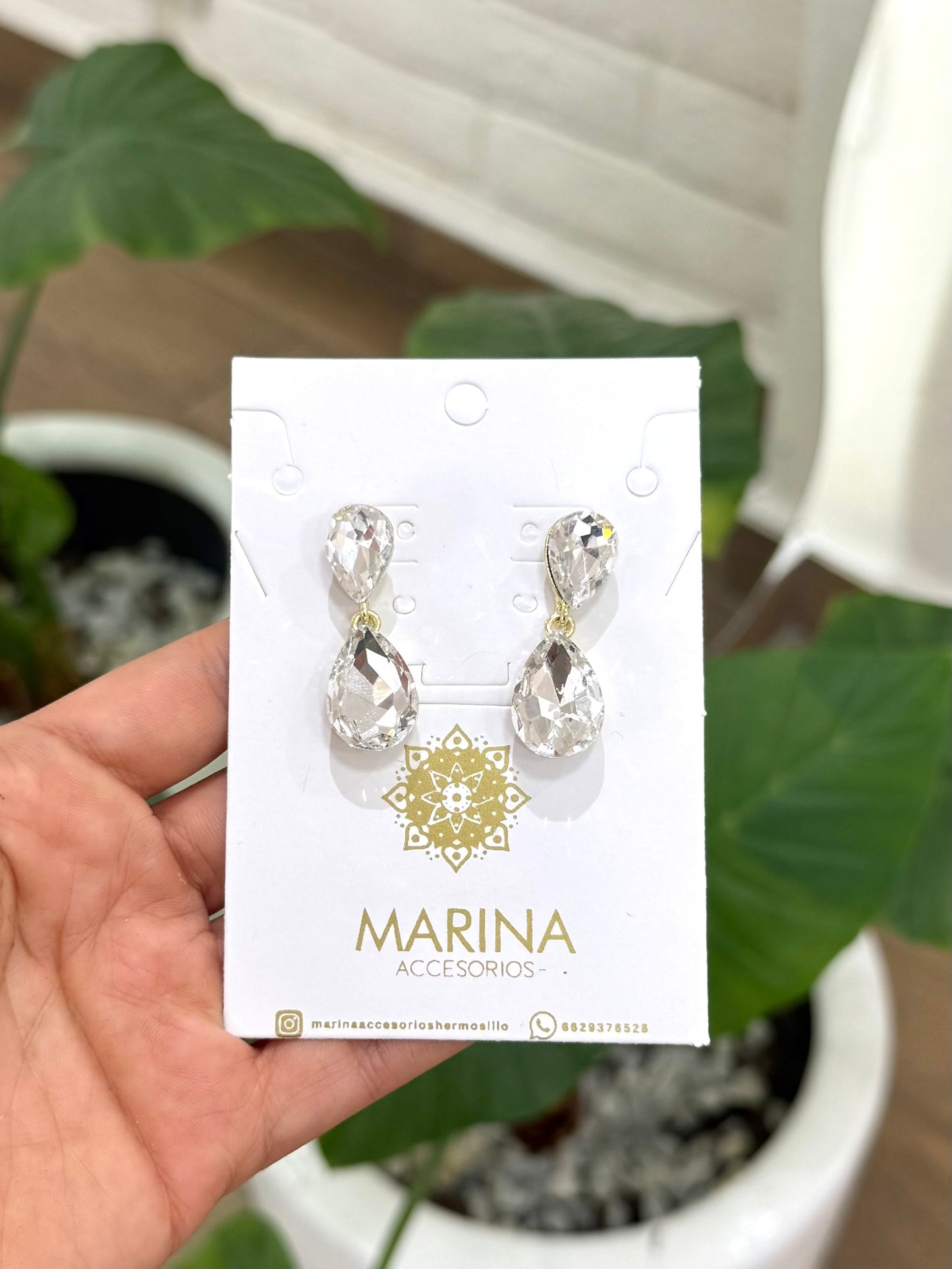 Aretes de pedrería platas