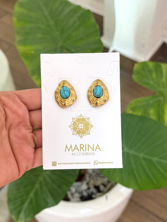 Arete casual azul