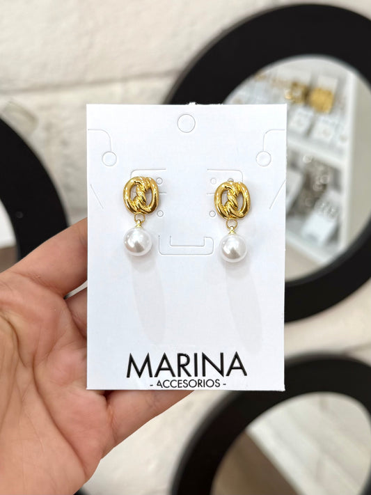 Arete casual perla