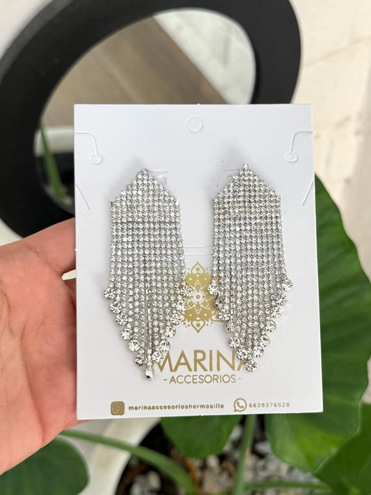 Aretes de pedrería platas