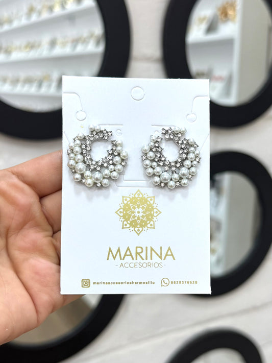 Aretes de pedrería platas