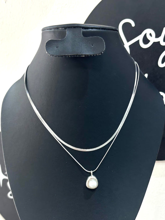 Collar doble plata