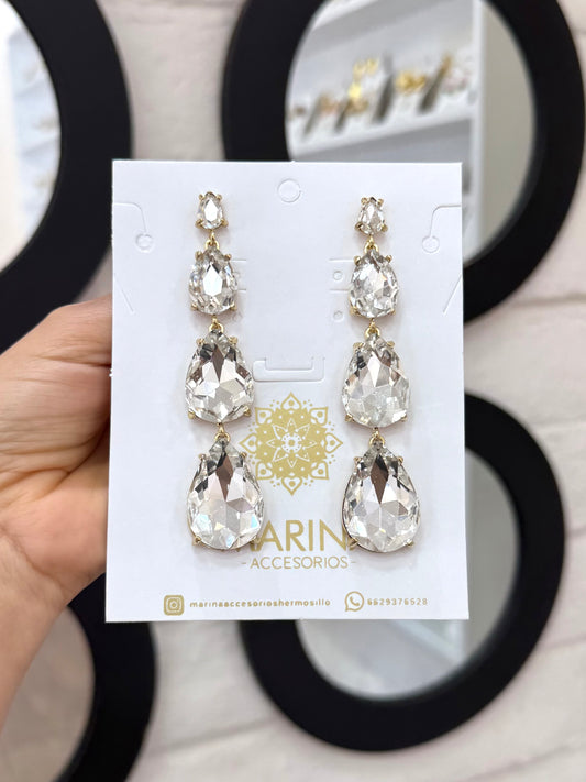 Aretes de pedrería platas