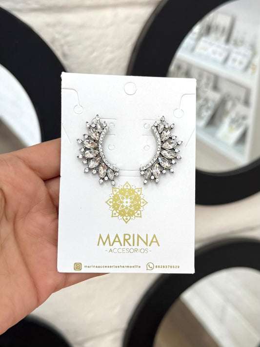Aretes de pedrería platas