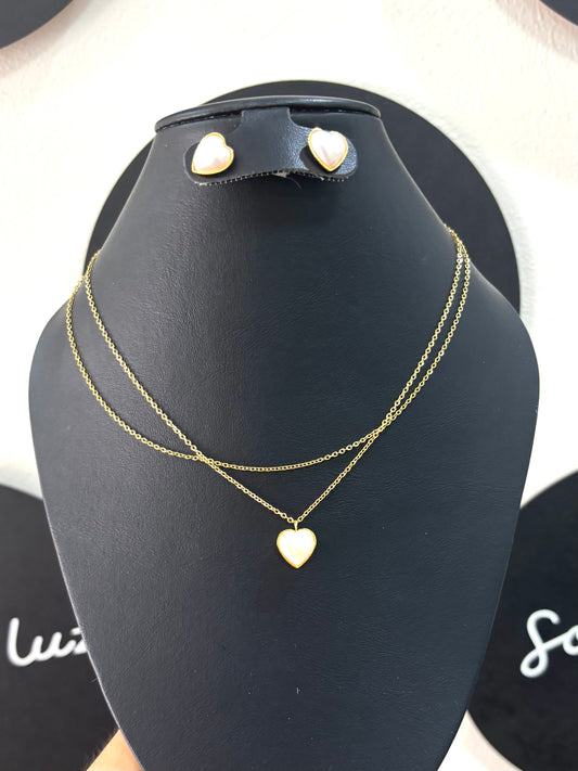 Collar corazón blanco