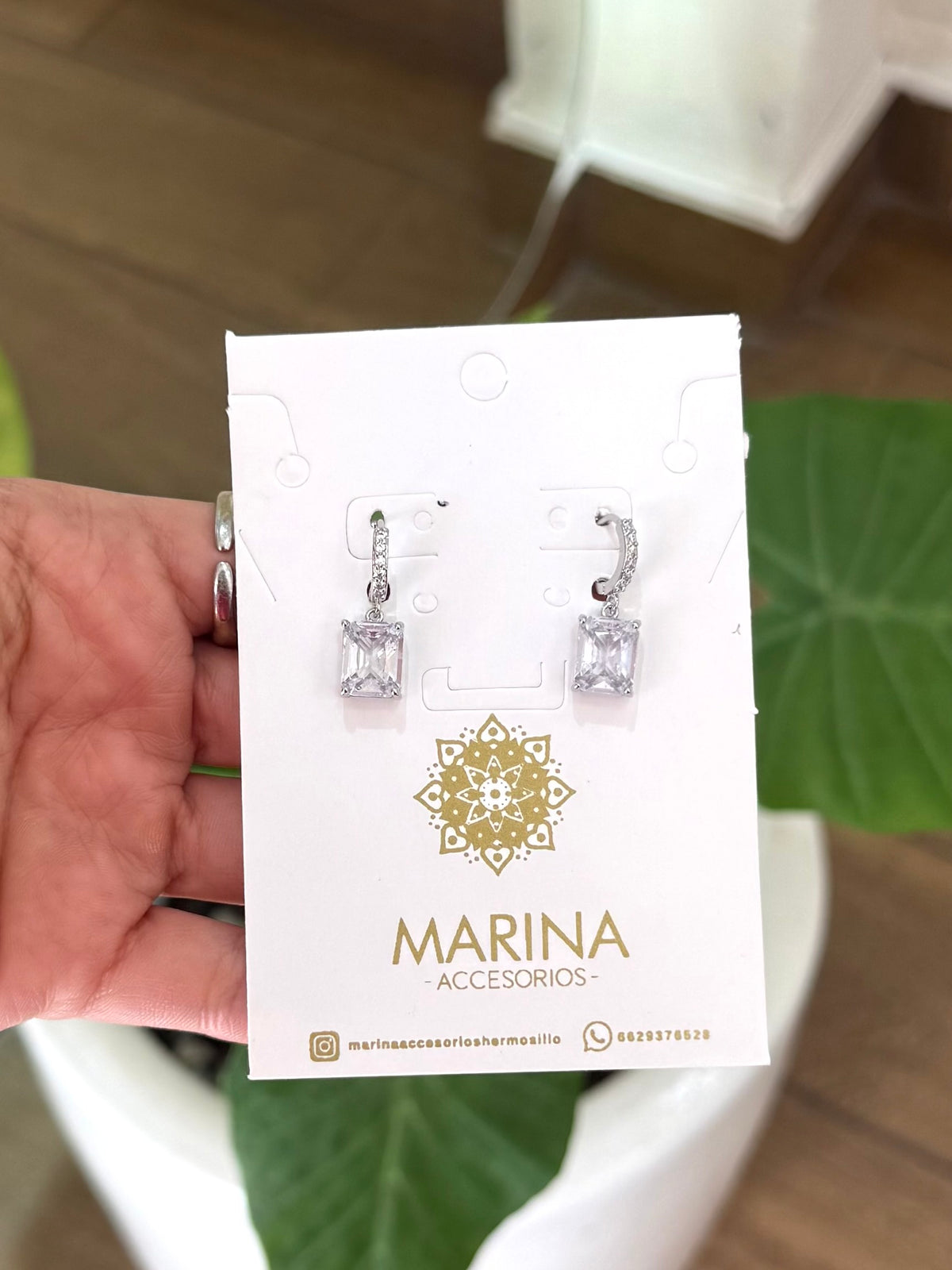 Aretes de pedrería platas