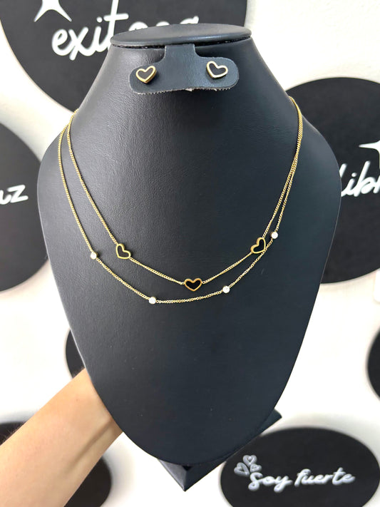 Collar doble corazón