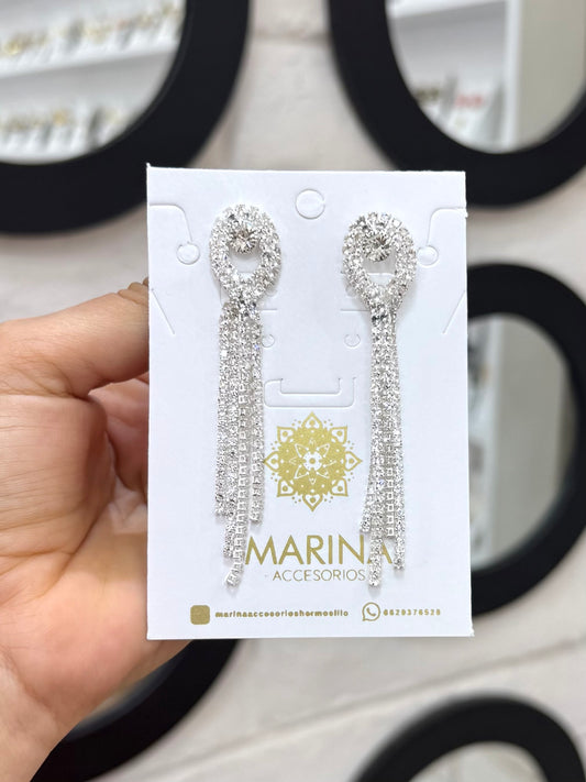 Aretes de pedrería platas