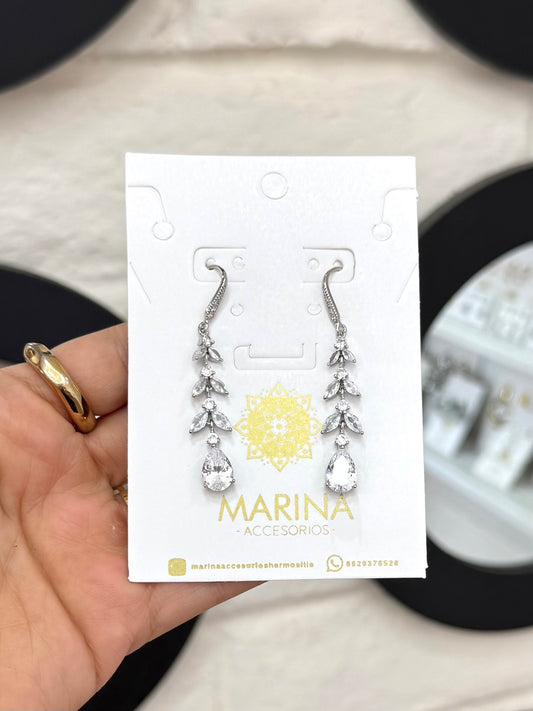 Aretes de pedrería platas