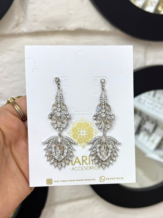 Aretes de pedrería platas