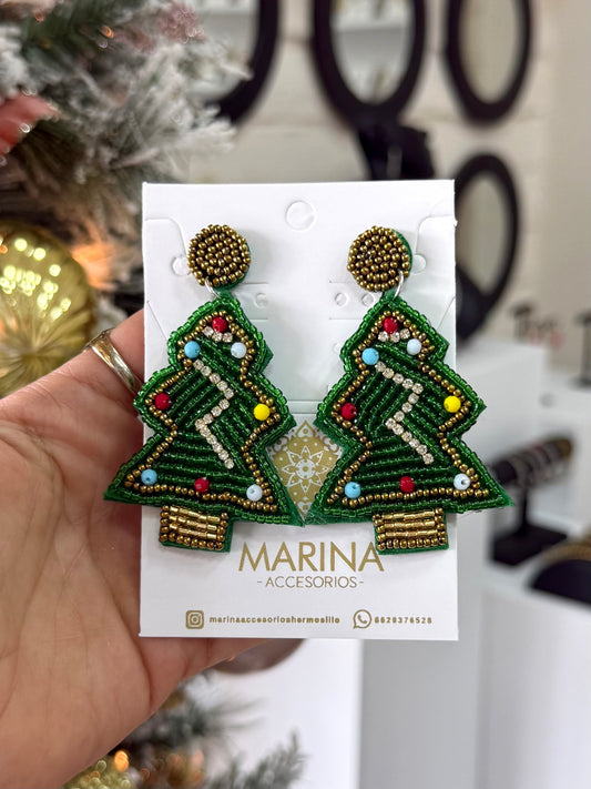 Arete casual árbol navideño