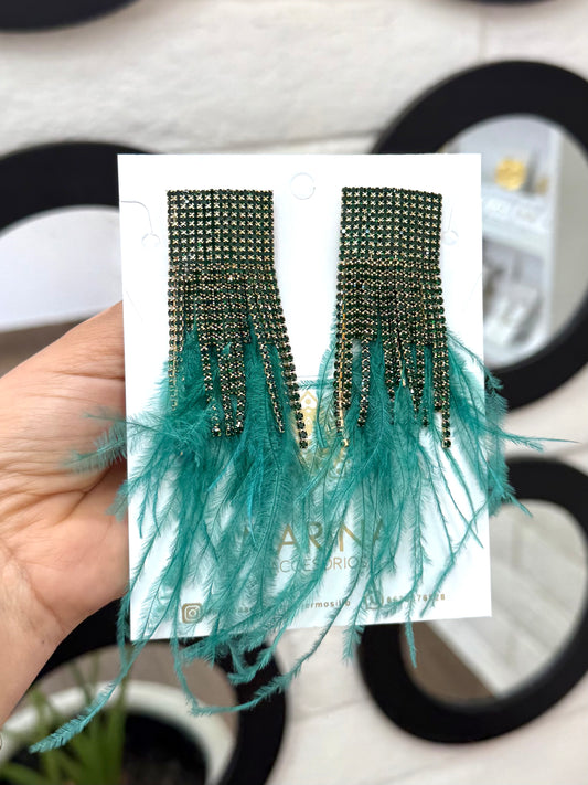 Aretes de pedrería verdes