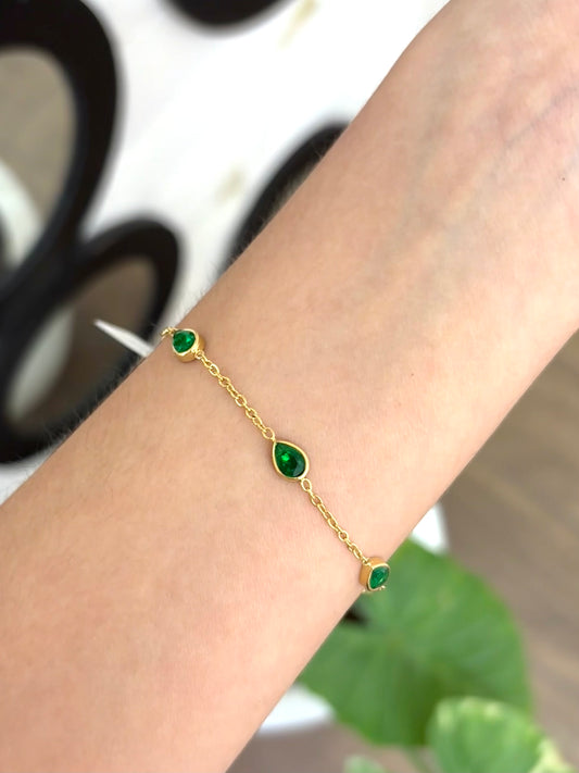 Pulsera brillos verde